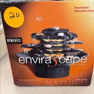 Homedics EnviraScape Illuminated Fountain - Black and Orange